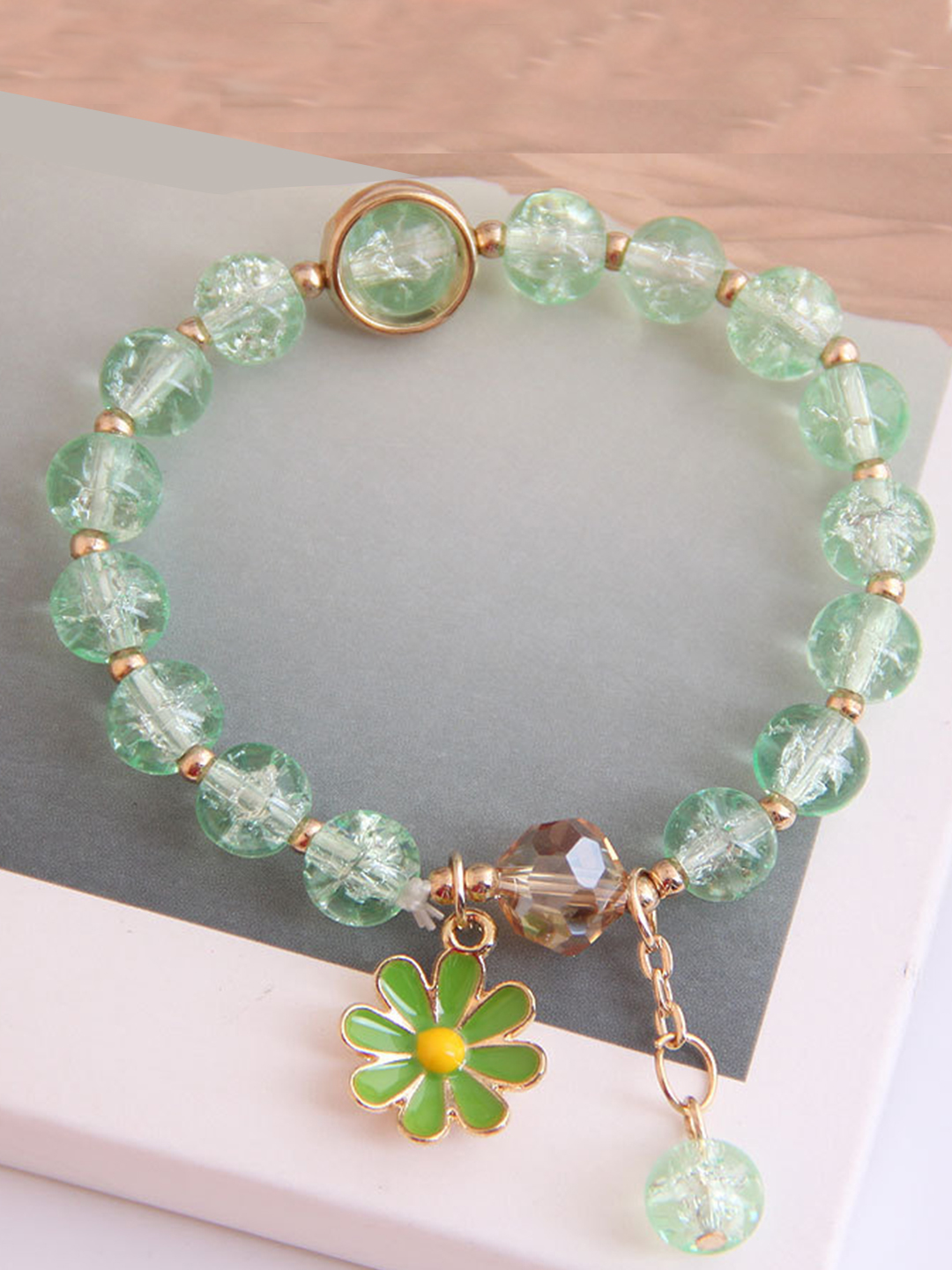 YouBella Jewellery Floral Bracelet for Girls and Women (Green)